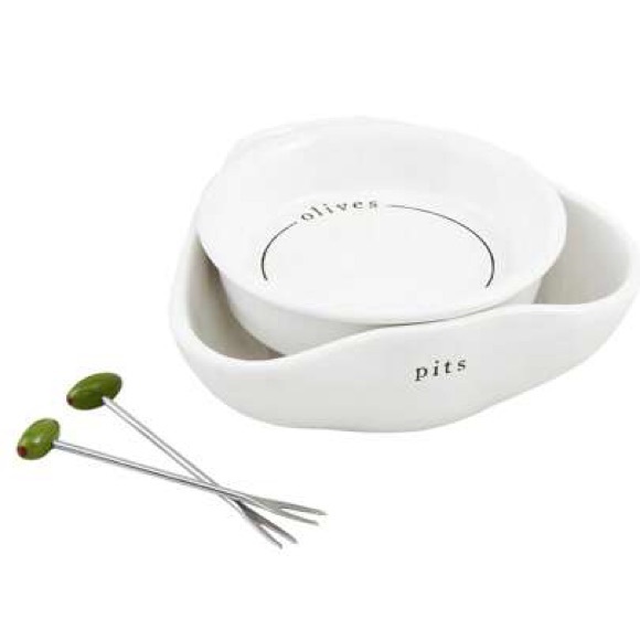 NWB Mud Pie Cheese & Cracker Dish Set and Mud Pie : Stacked Olive Dish And Pick - Picture 6 of 7